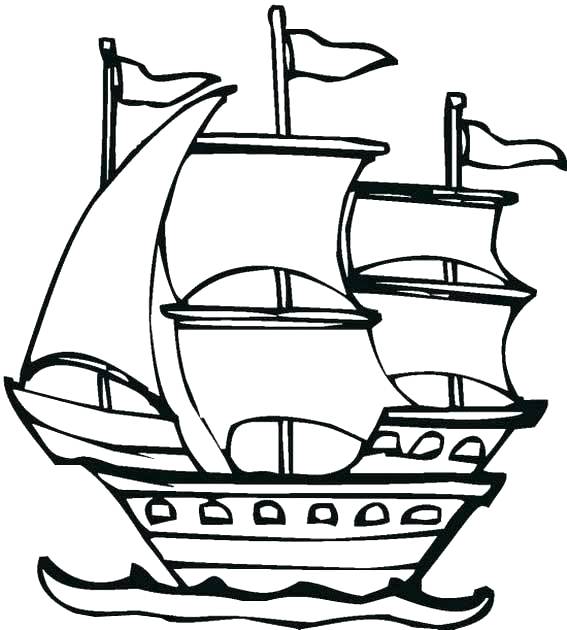 567x630 Mayflower Drawing Columbus Ship For Free Download