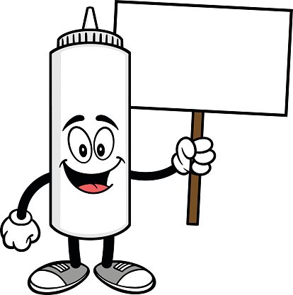 414x417 mayonnaise with a sign premium clipart