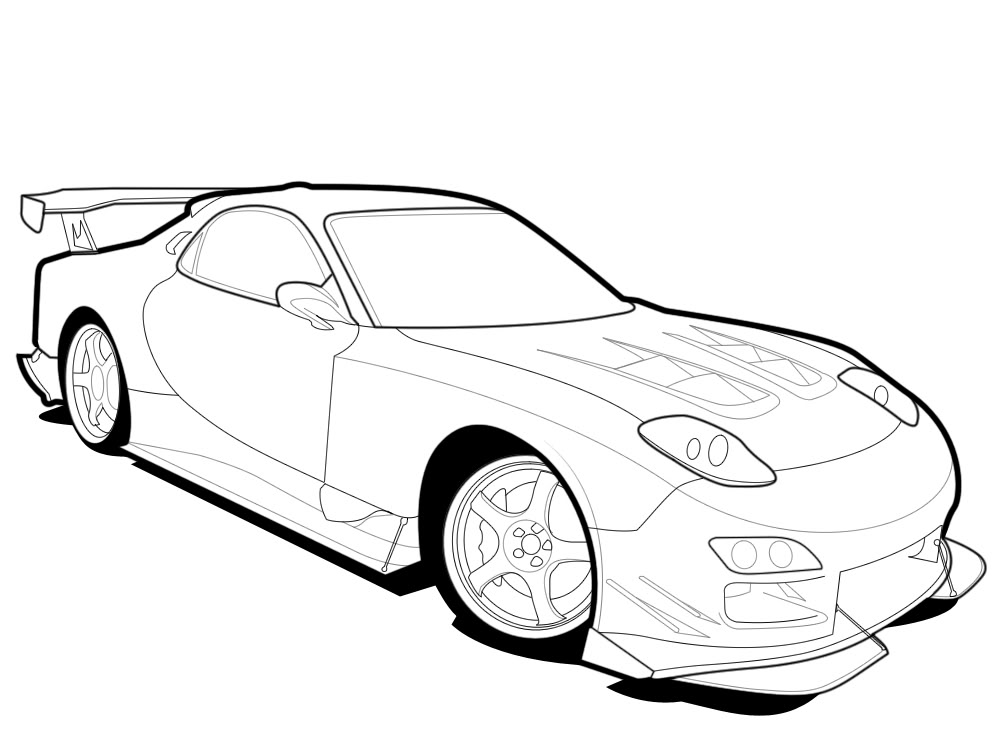 Как нарисовать mazda rx7