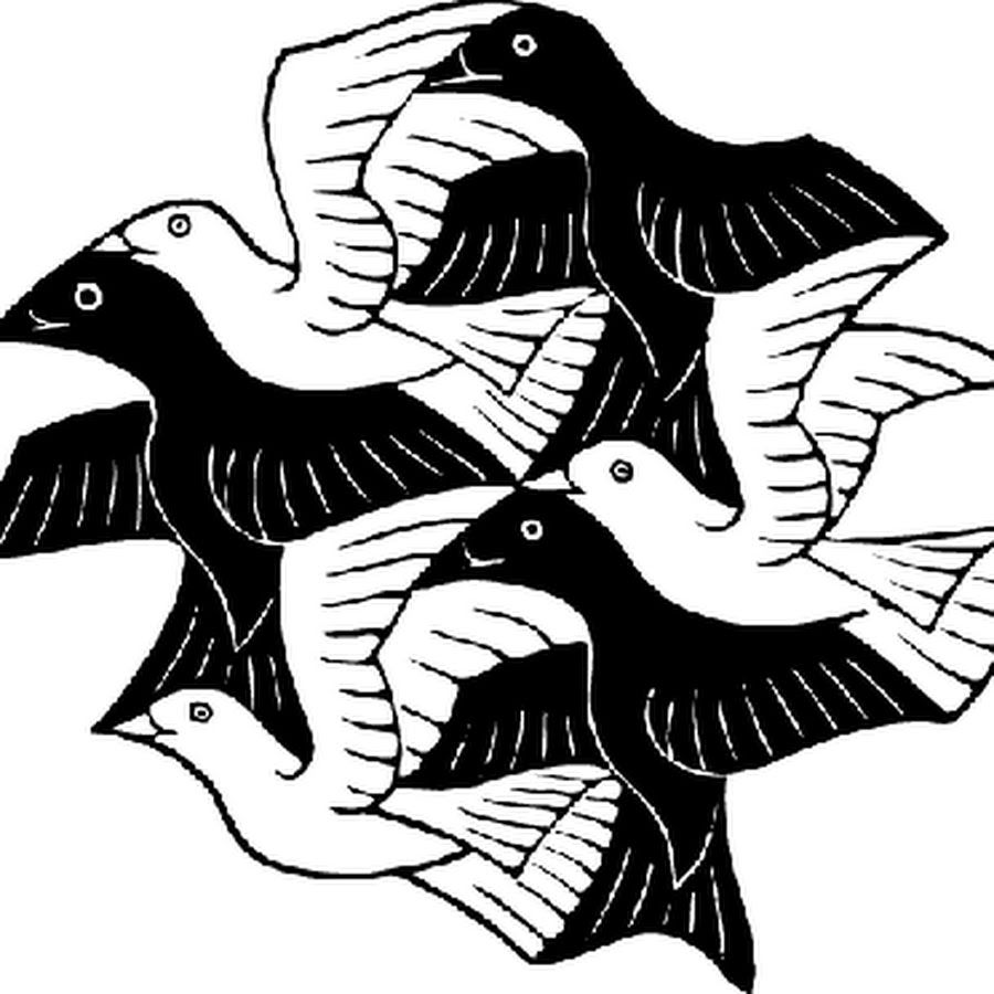 900x900 Escher Black And White Birds Tattoo Design Tessalation