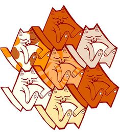 235x260 M C Escher Plane Filling Motif With Birds Wood Engraving