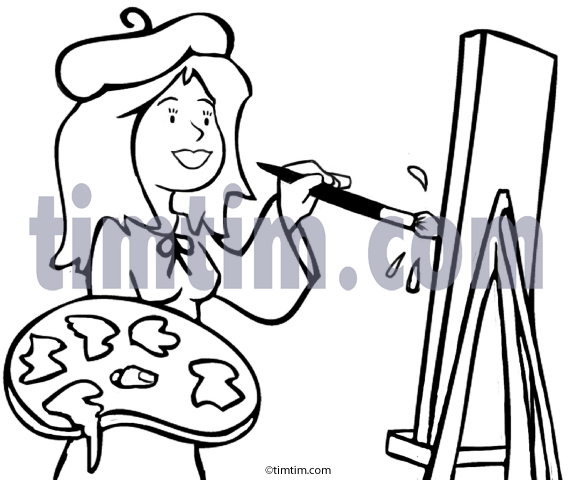 573x481 Drawing Clipart Woman Artist