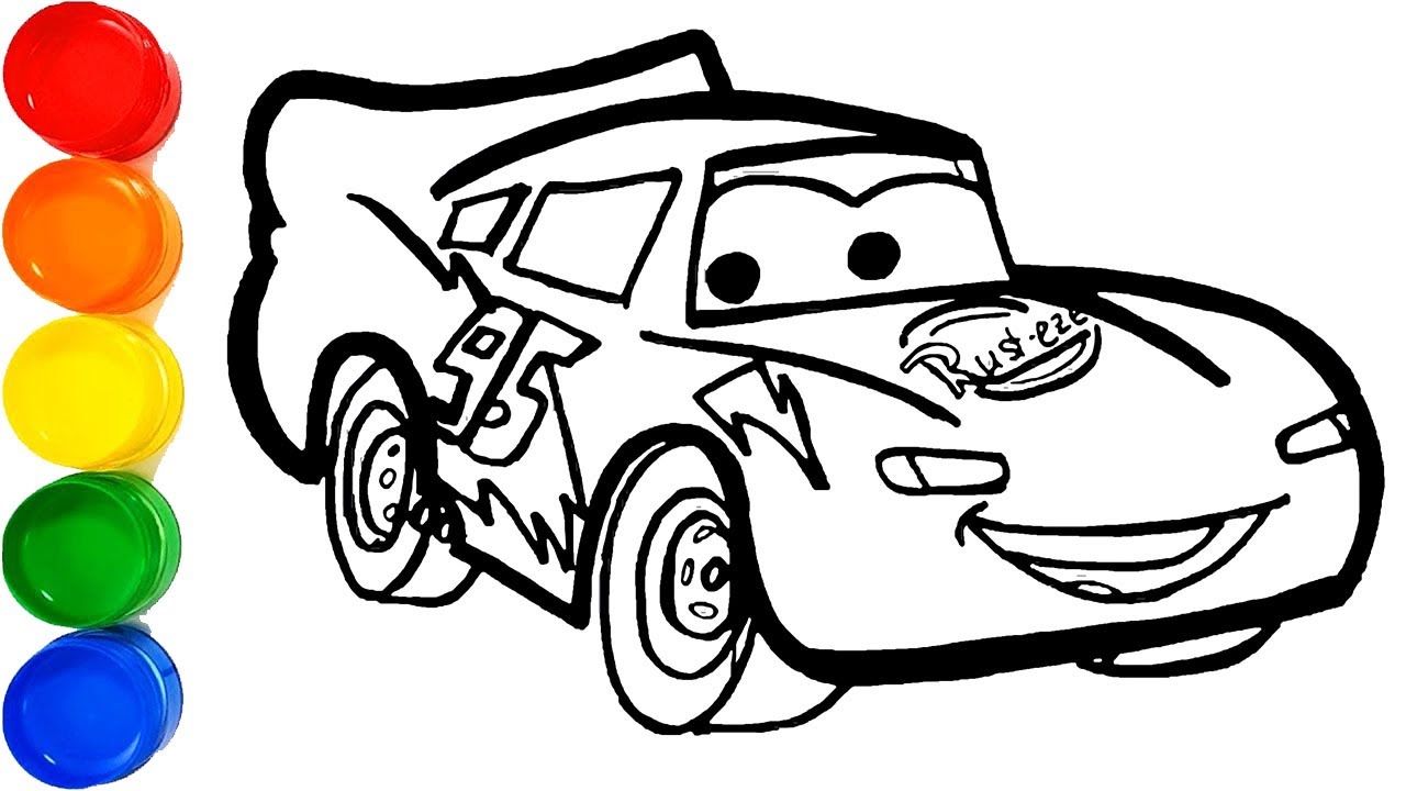 1280x720 Disney Lightning Mcqueen Cars Drawing Coloring