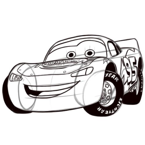 500x500 Draw Lightning Mcqueen Tutorial