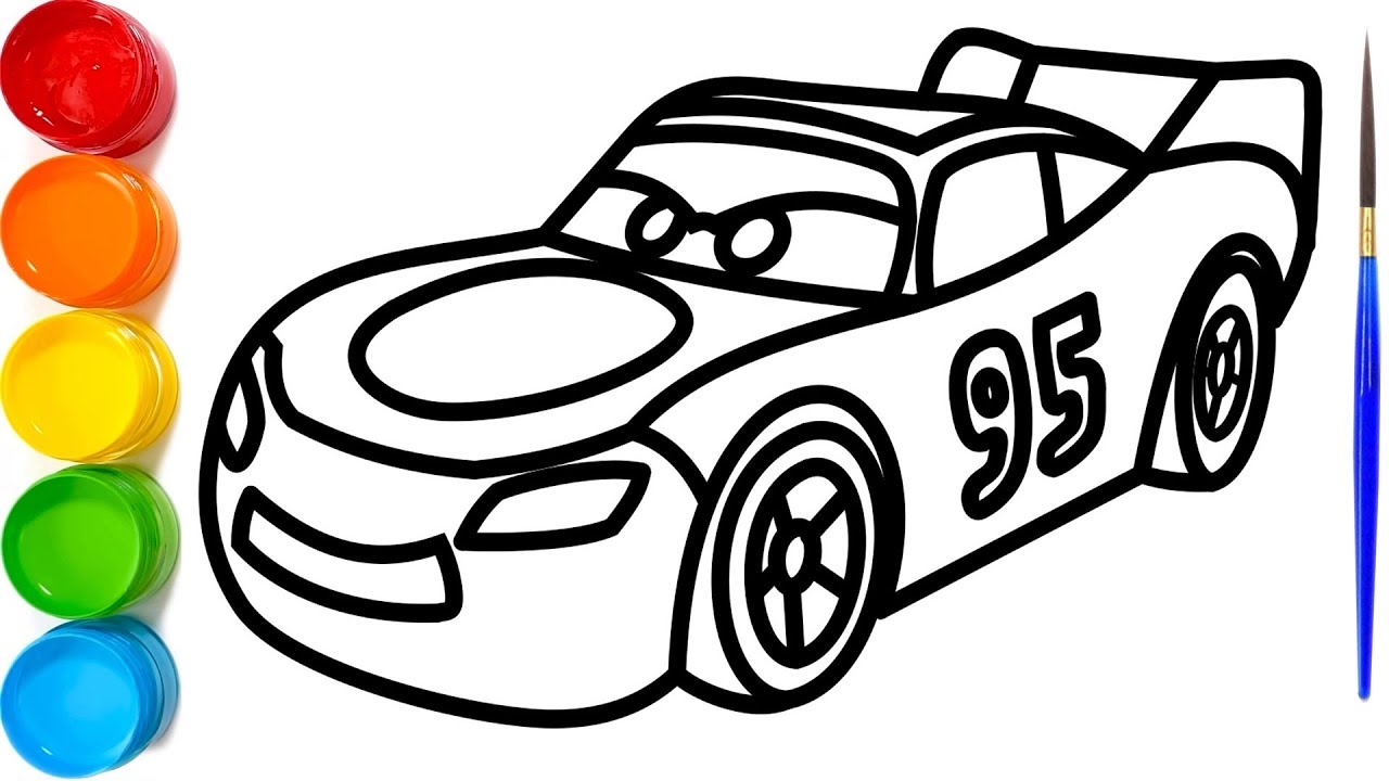 1280x720 Coloring And Drawing A Lightning Mcqueen Drawing And Coloring