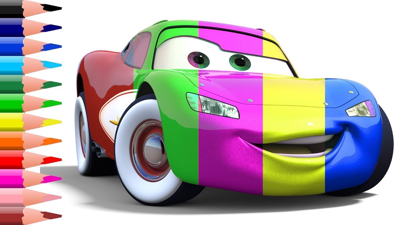 1280x720 How To Draw Color Cars Lightning Mcqueen Kids Drawing