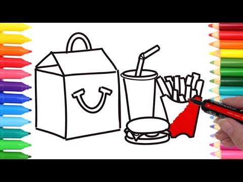 480x360 How To Draw Happy Meal Coloring Pages Kids Learn Drawing Art