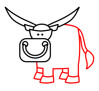 350x320 Drawing A Cartoon Bull