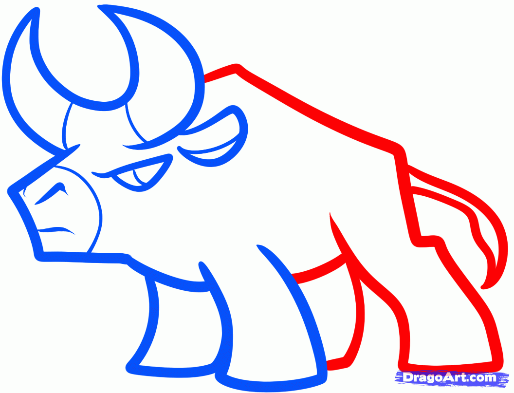 1056x807 How To Draw A Bull For Kids, Step