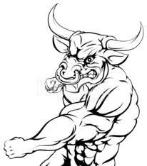 206x234 Mean Looking Bull Punching Stock Photos