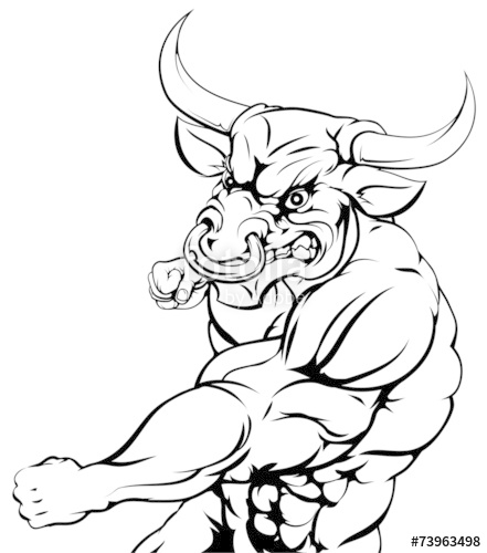 441x500 Mean Looking Bull Punching Stock Image And Royalty Free Vector