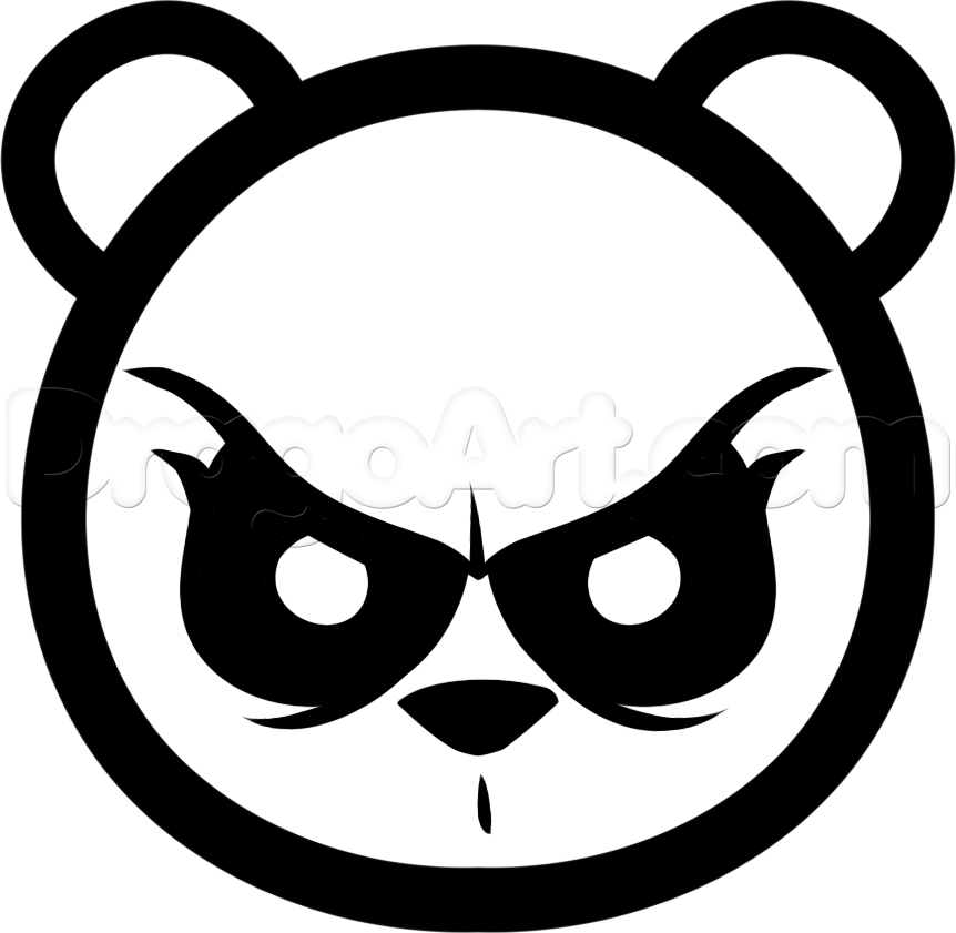 862x841 How To Draw Angry Panda, Step