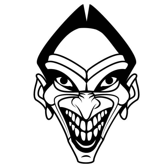 660x660 Mean Looking Face Car Decal Sticker