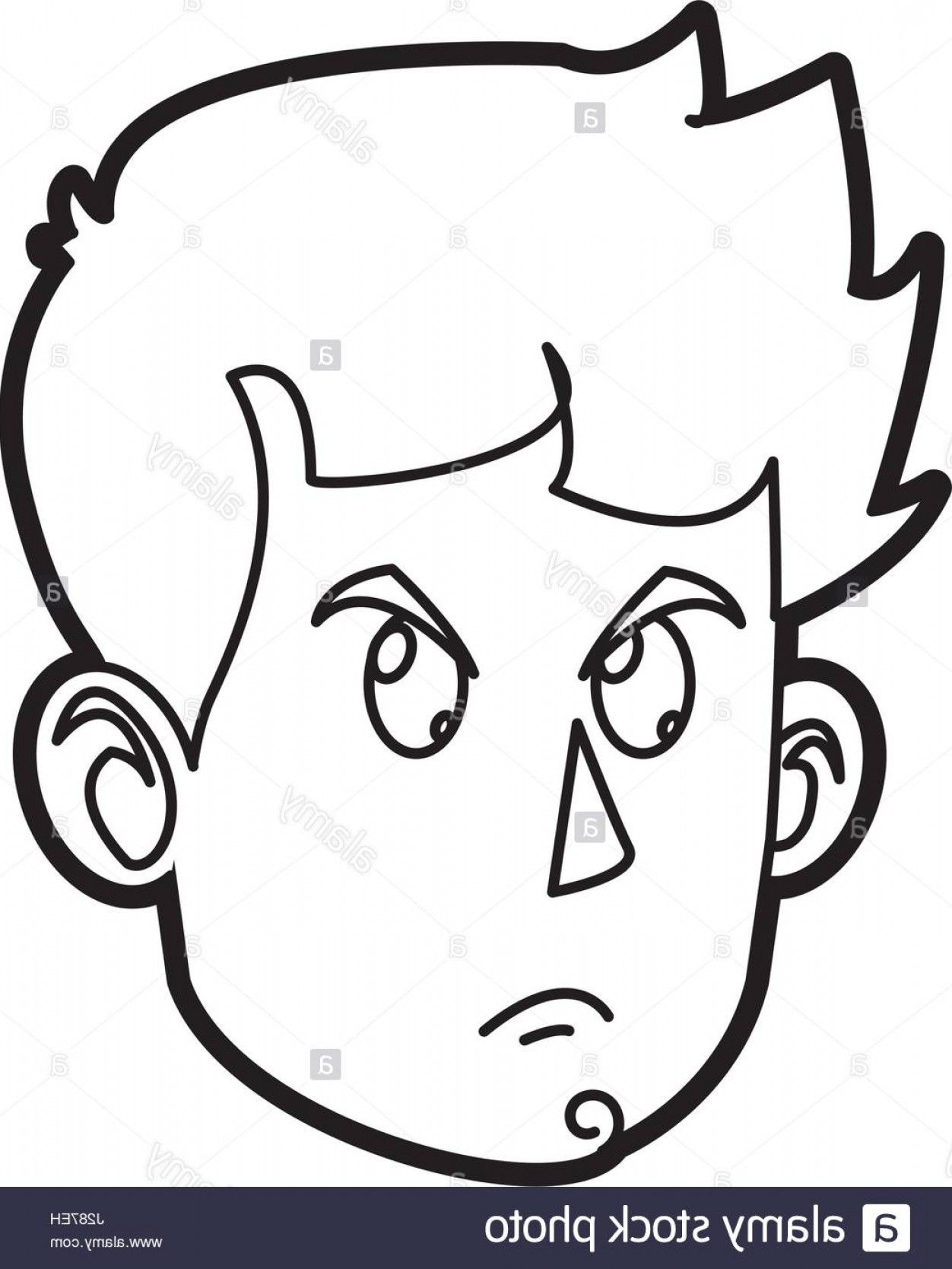 1252x1668 Stock Photo Character Face Head Boy Angry Outline Shopatcloth