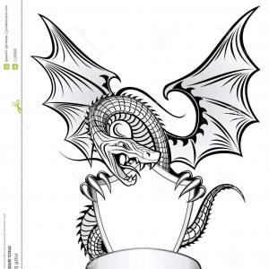 300x300 Photostock Vector A Winged Skull Drawing With Bat Or Dragon Wings