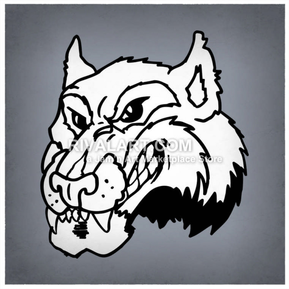 946x946 Mean Wolf Head Graphic