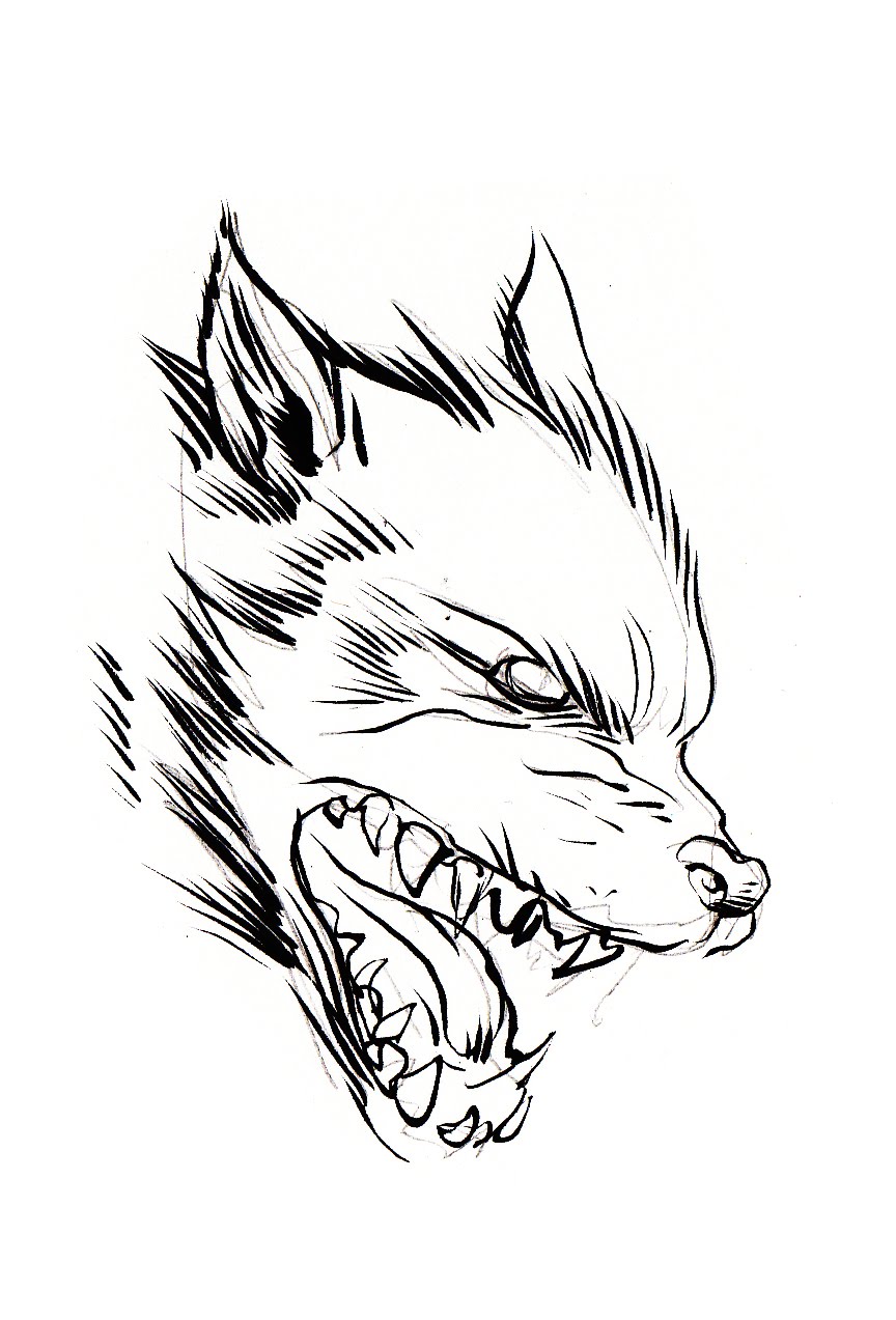 Mean Wolf Drawing | Free download on ClipArtMag