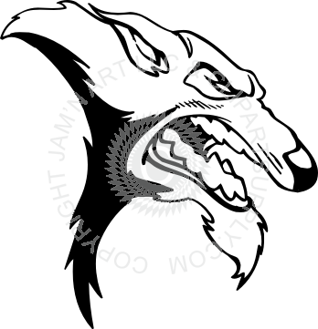 348x361 Mean Wolf Facing Right