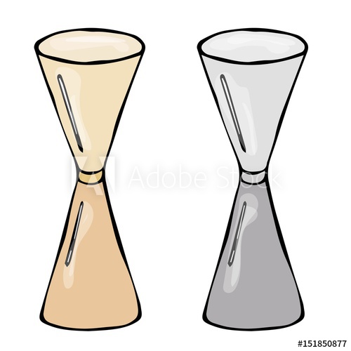 500x500 Jigger Cocktail Measuring Cup Sketch Hand Drawn Vector