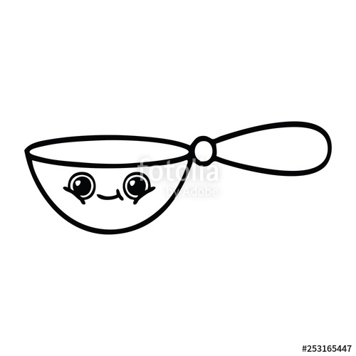 500x500 Line Drawing Cartoon Measuring Spoon Stock Image And Royalty Free