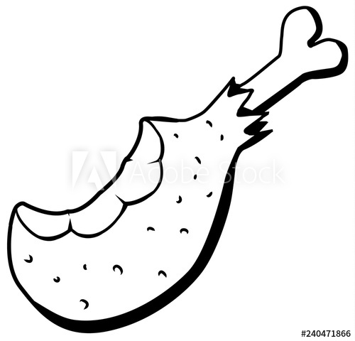 500x480 Food Meat Bone Line Drawing