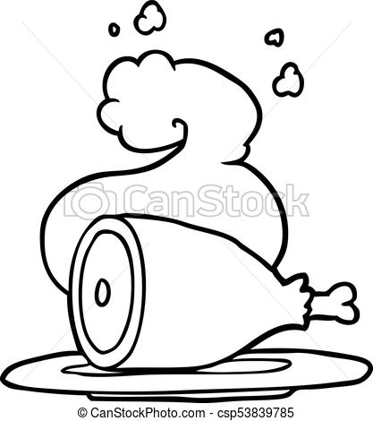 417x470 Line Drawing Of A Cooked Meat