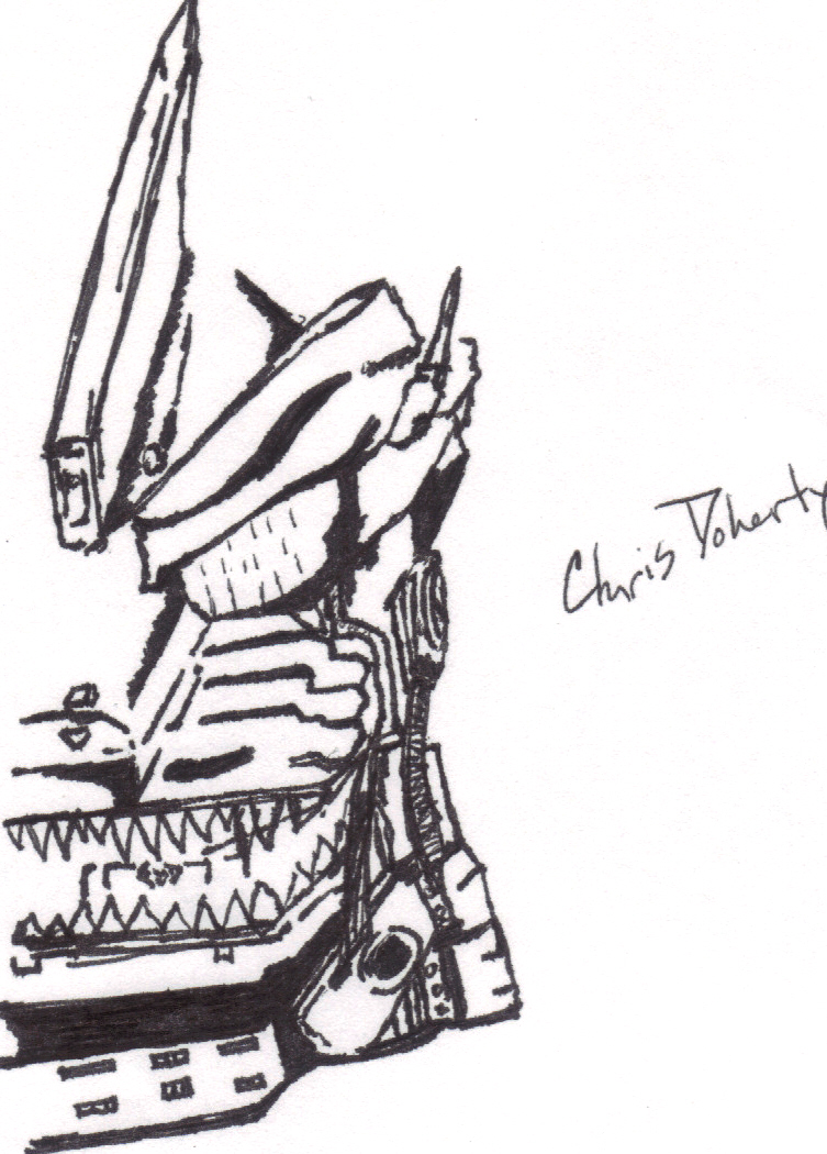 753x1050 Mechagodzilla Drawing