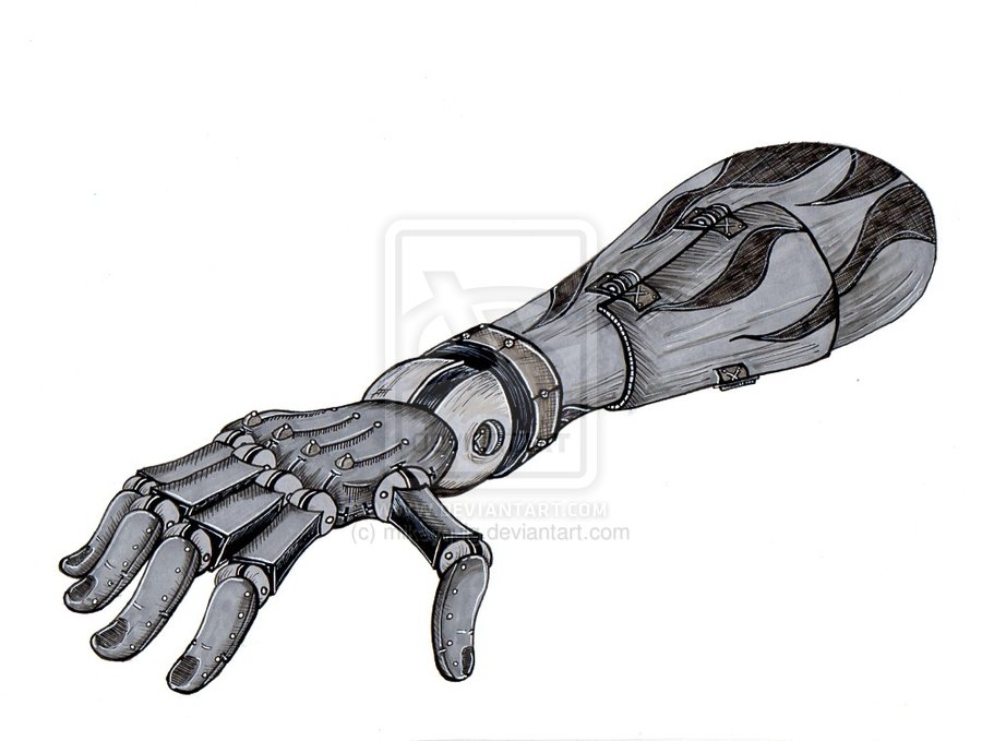 900x679 Mechanical Arm Drawing