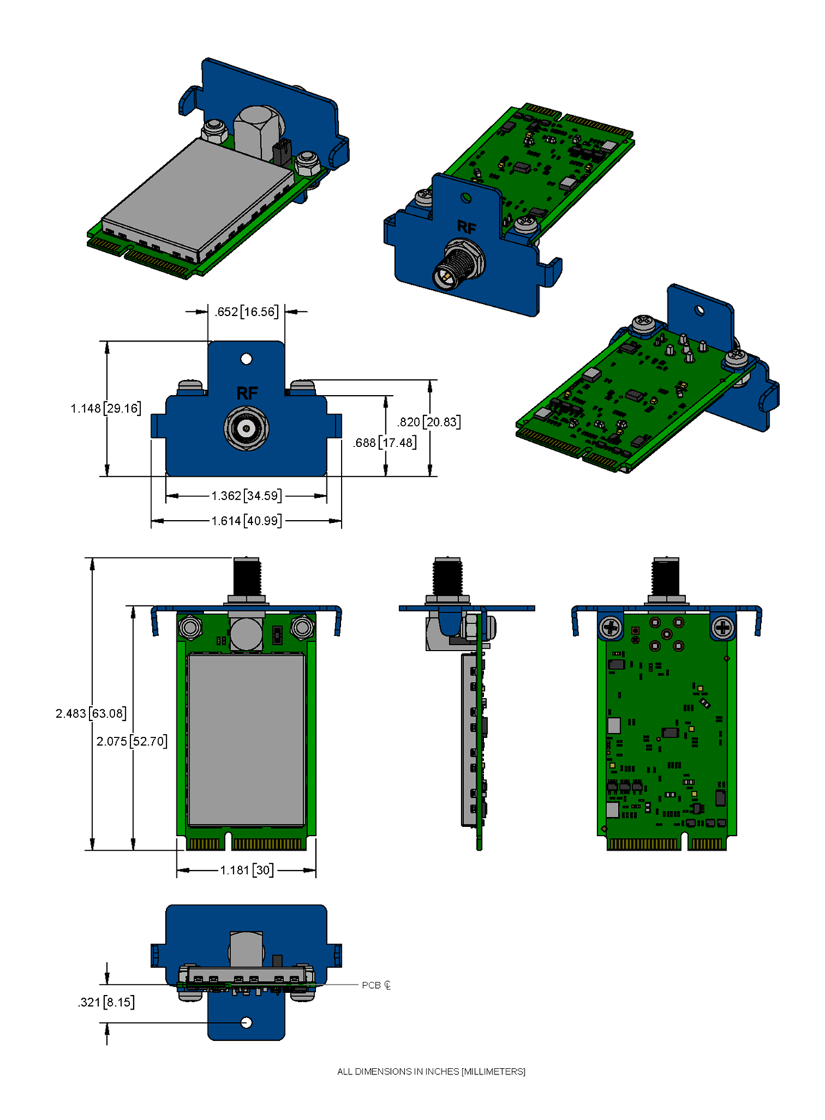 1188x1613 Multitech Developer Resources Mtac Lora Cards Mechanical Drawing