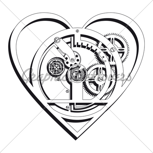 Mechanical Heart Drawing | Free download on ClipArtMag