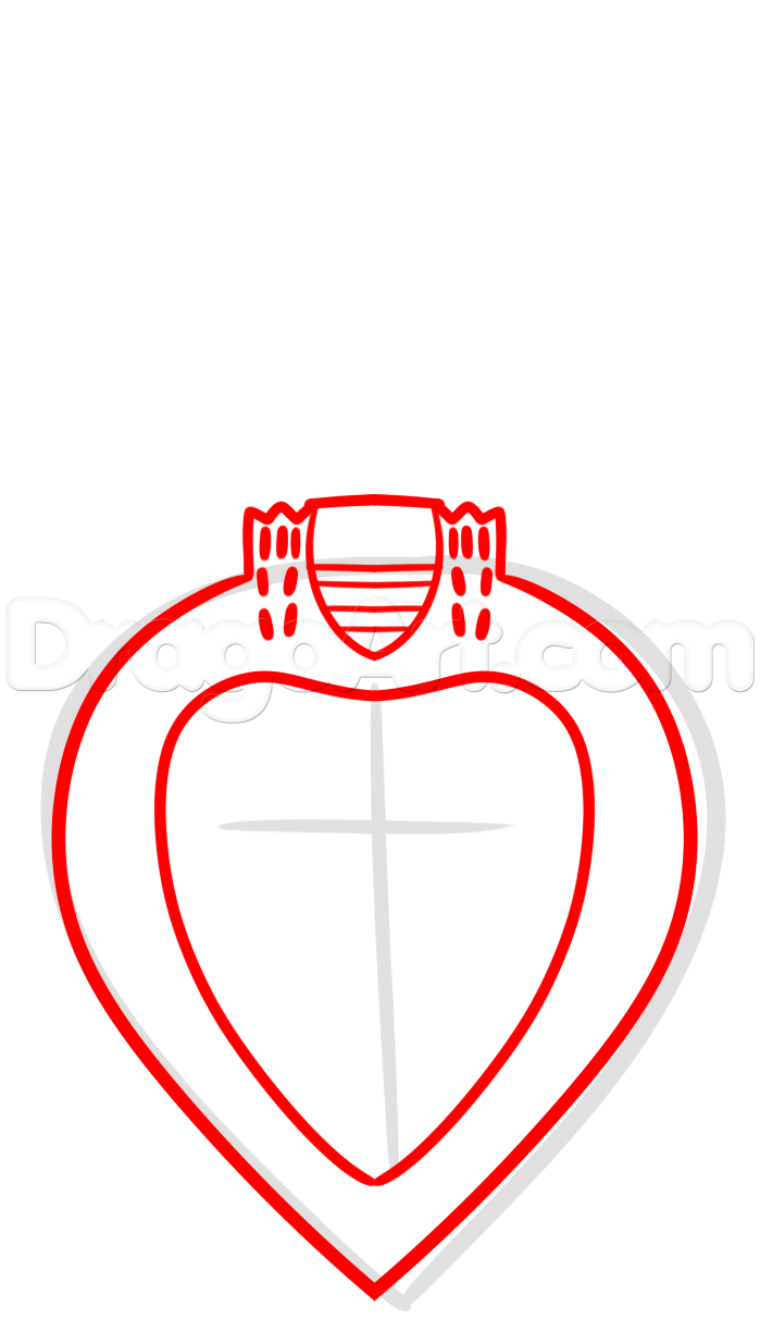699x1212 Drawing The Purple Heart Medal, Step