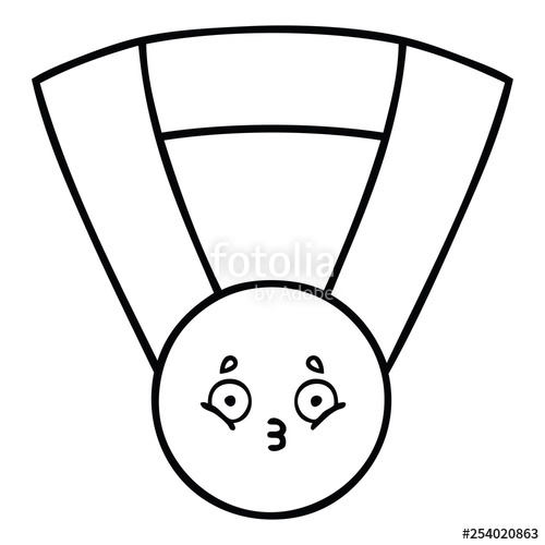 500x500 Line Drawing Cartoon Gold Medal Stock Image And Royalty Free