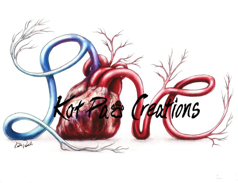 794x613 Love Heart Illustration Fine Art Print Etsy