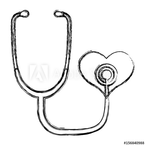 500x500 Figure Medical Stethoscope To Check Cardiac Heartbeat With Heart