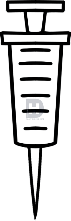 231x720 How To Draw A Syringe, Needle, Step