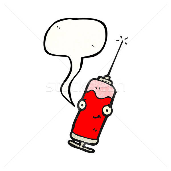 600x600 Cartoon Medical Needle Full Of Blood Vector Illustration