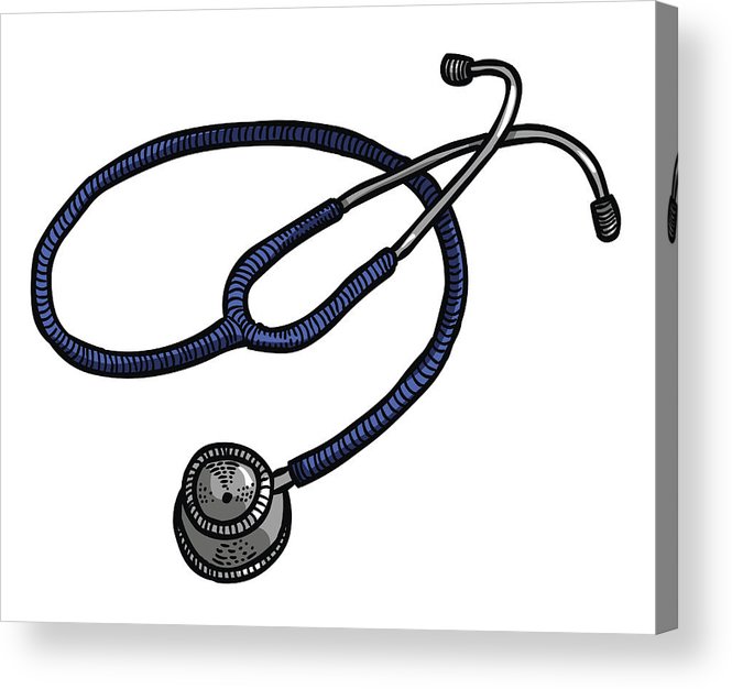 665x626 Cartoon Image Of Stethoscope Icon Medical Symbol Acrylic Print