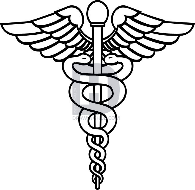 653x635 How To Draw A Caduceus, Step