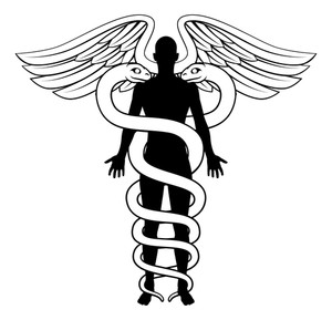 300x289 A Conceptual Graphic Of A Caduceus Medical Symbol With A Human