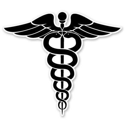 400x400 Medical Symbol Ems Snakes Vinyl Sticker