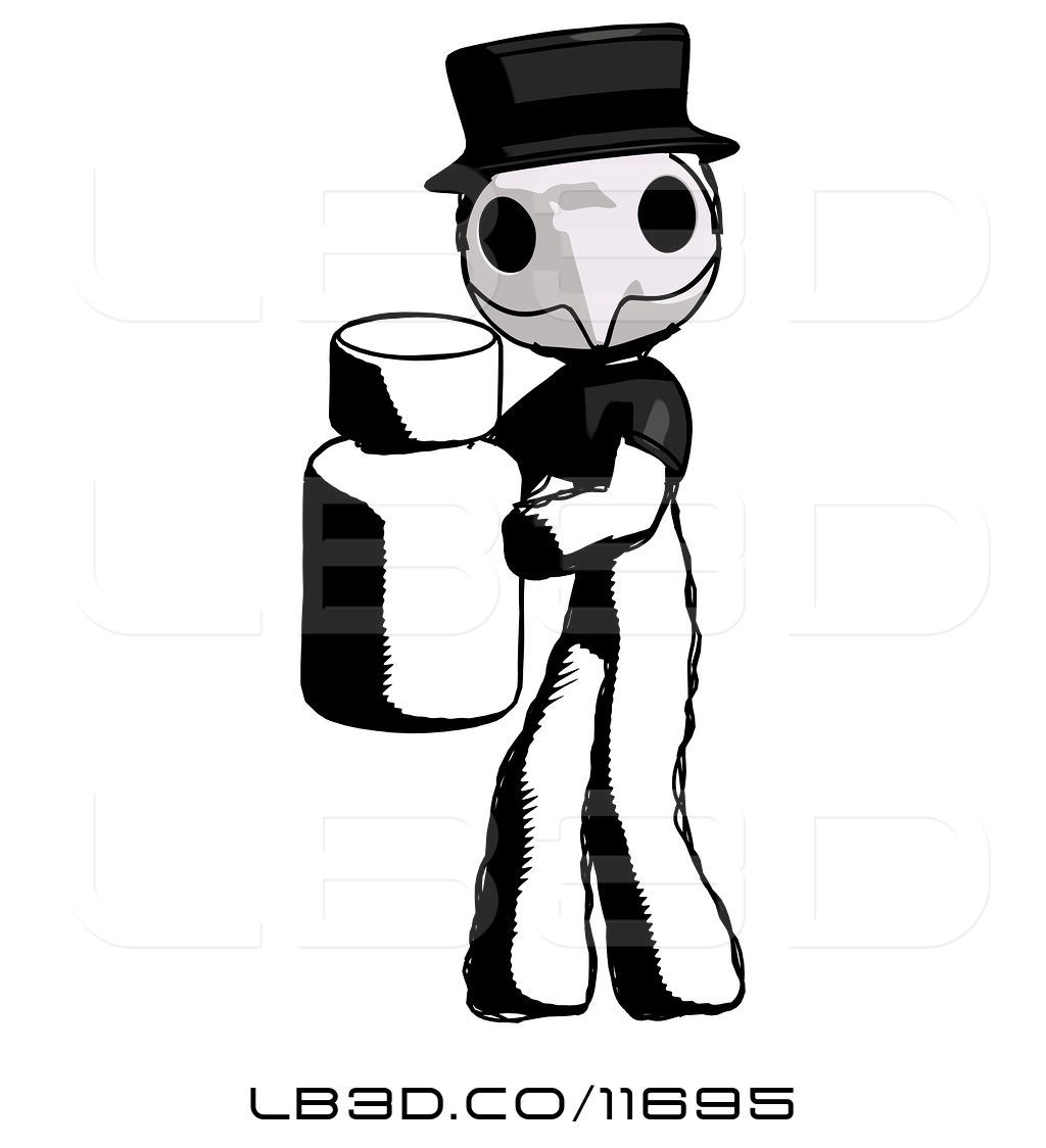 1024x1124 illustration of ink plague doctor guy holding white medicine