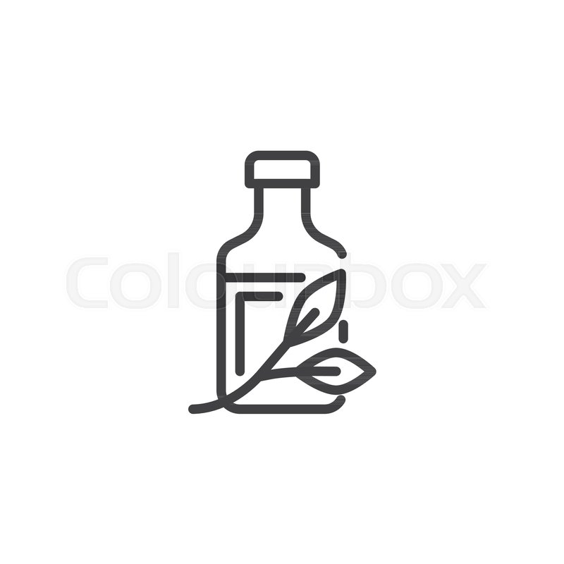 800x800 Medicine Bottle And Leaves Outline Stock Vector Colourbox