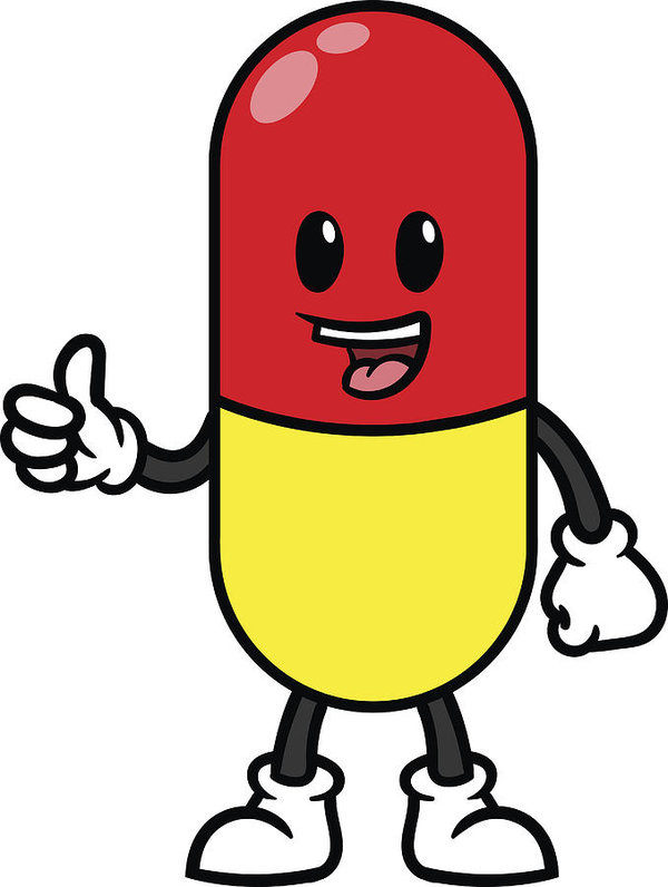 600x796 Pill Or Medicine Cartoon Character Art Print