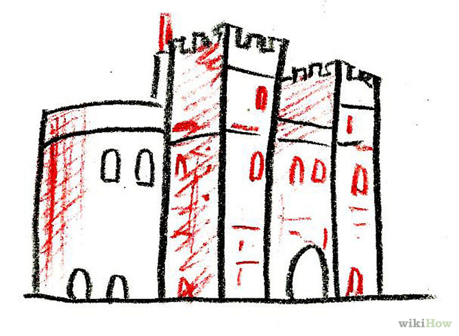 670x491 Draw A Medieval Castle Step