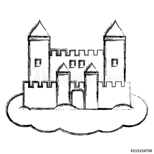 500x500 Grunge Medieval Castle Architecture Style In The Cloud