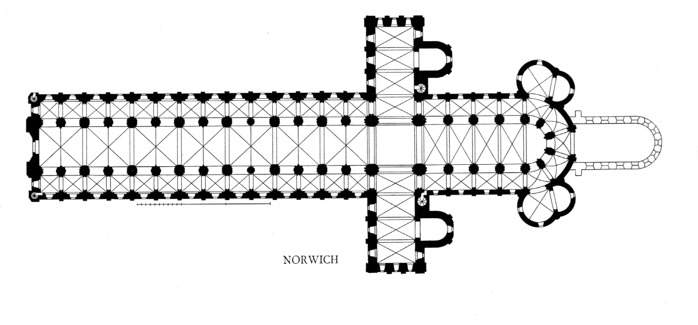 1405x655 Medieval Norwich Cathedral Plans And Drawings