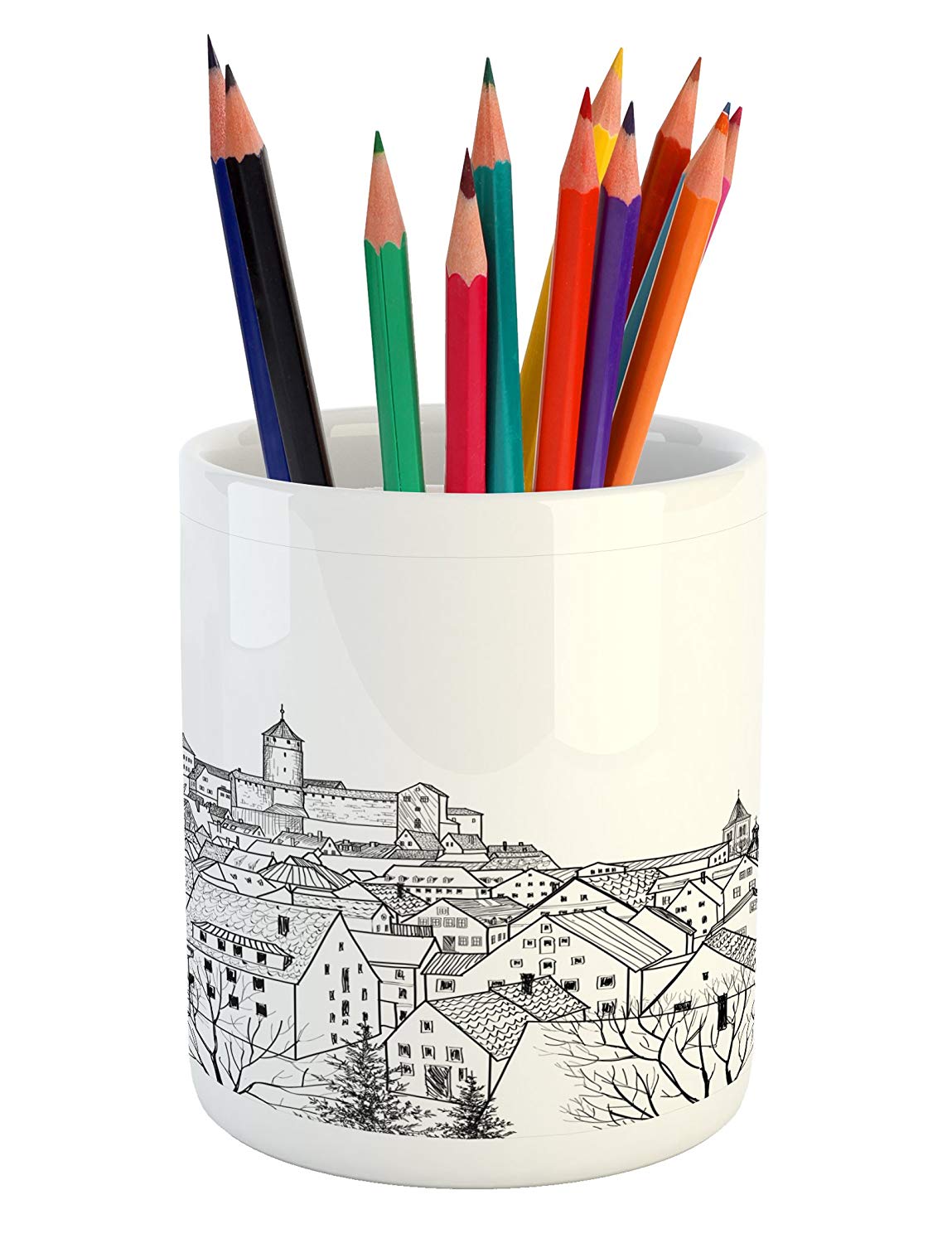 1149x1500 Lunarable Sketchy Pencil Pen Holder, Aerial View