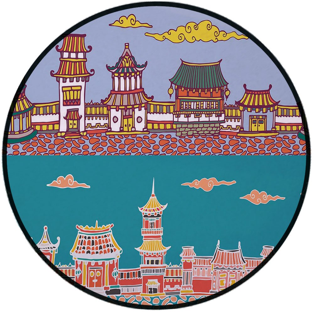 1000x1000 Printing Round Rug, Ancient China Decorations
