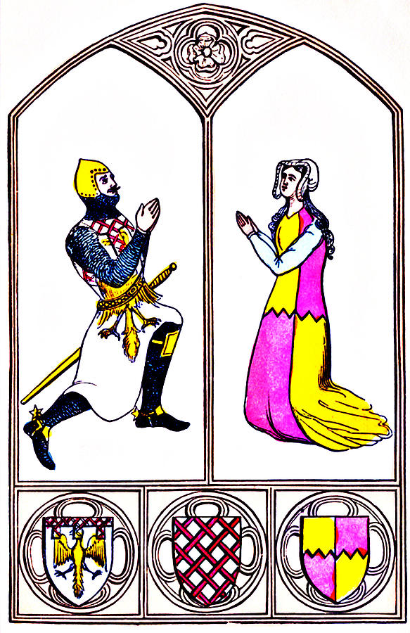 583x900 Medieval Couple Praying Painting