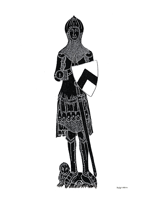 504x700 Medieval Knight Brass Rubbing Drawing